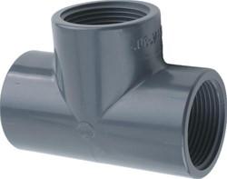 Plasson PVC T-stuk 90º  binnendraad