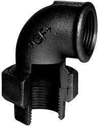 GF knie vlakdichtend Type 95 zwart binnendraad
