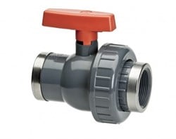 VDL PVC Kogelkraan type: Eid met wartel en versterkingsring - uitstroom beveiligd - binnendraad