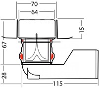 VDB Douchegoot RVS | 600 x 70 x 95mm - 50mm Uitl.-2