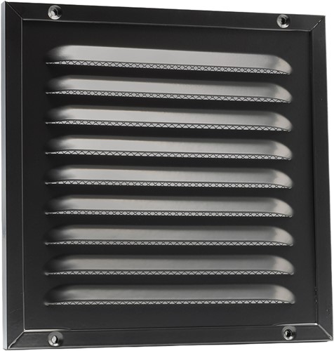 Nedco Alu kaderrooster 200 x 200 met gaas doorlaat 74 cm2 RAL9006
