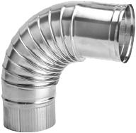 Aluminium Rookgas Afvoerbocht 90° 80 MM