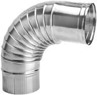 Aluminium Rookgas Afvoerbocht 90° 80 MM