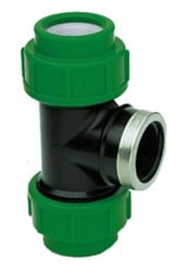 VDL PE T-stuk Knel x Binnendraad met versterkingsring