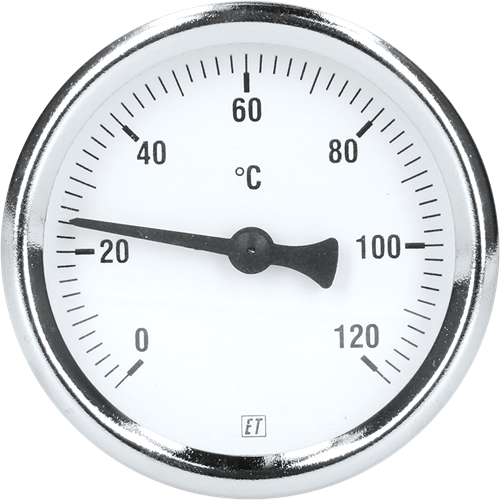 Bimetaal Thermometer 63 MM 1/2 Achteraansluiting"