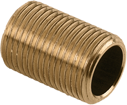 Messing gladde doorlopende nippel 3/4'' x 30 mm