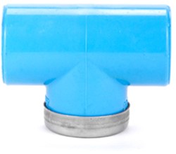 Perslucht T-stuk 90º + RVS Ring 20 MM x 1/2"