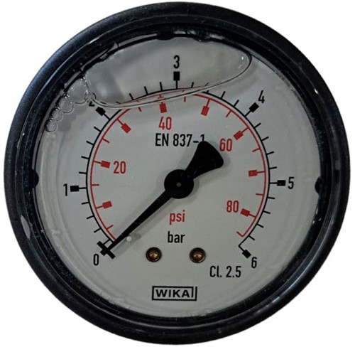 Manometer 113 63 MM 0-6 Bar 1/4" Achteraansluiting