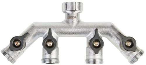 GEKA plus vierwegventiel verchroomd 434CY - buitendraad 3/4''