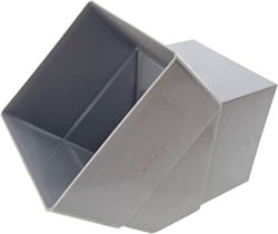 HWA bocht vierkant 100mm grijs 45º inw.lijm x verjongd spie