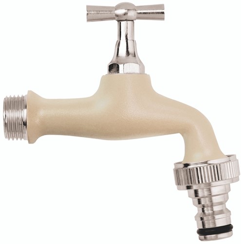 Colortap buitenkraan Ivoor met snelkoppeling 1/2''