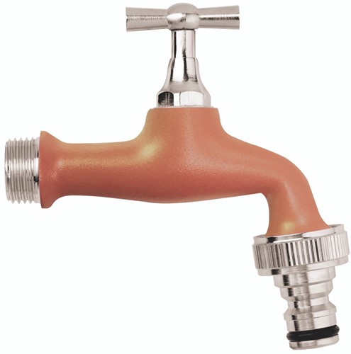 Colortap buitenkraan Terracotta met snelkoppeling 1/2''