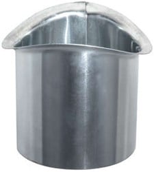 ZinkUnie Tapeind 90mm voor mastgoot - Zink - t.b.v. buis Ø70 mm /  t.b.v. M30.M37.M44 OVAAL