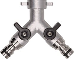 GEKA Plus 2-weg-waterverdeler verchroomd 3/4'' met geka plus snelkoppelingen