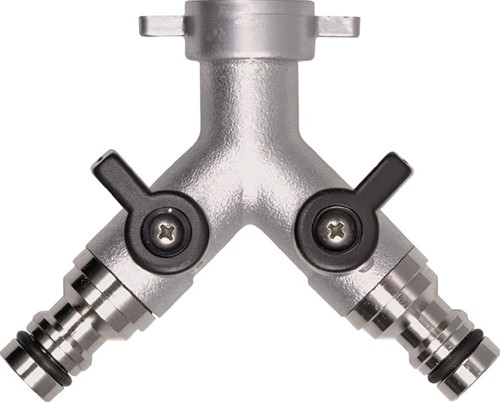 GEKA Plus 2-weg-waterverdeler verchroomd 3/4'' met geka plus snelkoppelingen