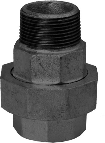 Koppeling type 341 zwart binnendraad x buitendraad - 3''