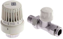 Bonfix Thermostaat Radiatorventiel + Adaptor Recht 1/2"