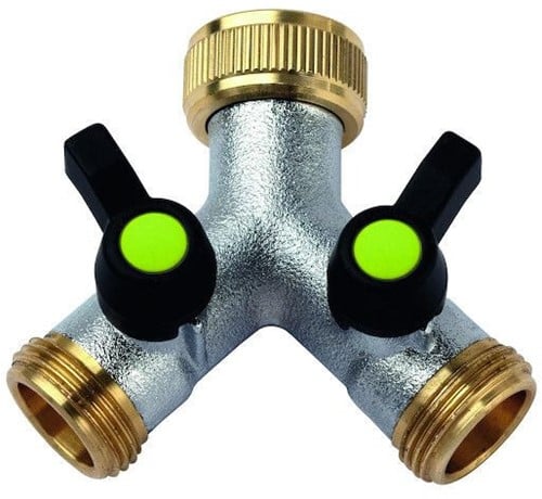 Colortap Y-stuk 3/4 met kraantjes - Binnendraad x buitendraad 3/4''