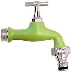 Colortap buitenkraan groen met snelkoppeling 1/2''