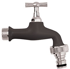 Colortap buitenkraan zwart met snelkoppeling 1/2''