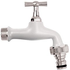 Colortap buitenkraan wit met snelkoppeling 1/2''