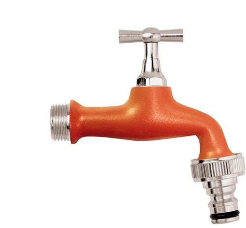 Colortap buitenkraan Rood met snelkoppeling 1/2''