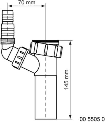 T-stuk Voor Wasmachineafvoer 1 1/2" Met 1 Slangtule-2