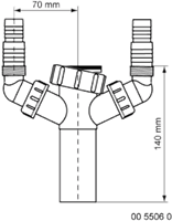 Mcalpine T-stuk Voor Wasmachineafvoer 1 1/2" Met 2 Slangtules-2