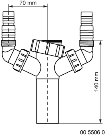 Mcalpine T-stuk Voor Wasmachineafvoer 1 1/2" Met 2 Slangtules-2