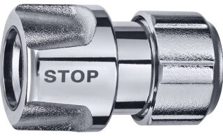 GEKA Plus slangstuk met waterstop verchroomd