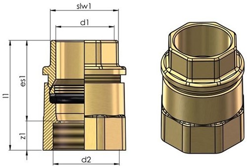HSF ISIFLO Overgangskoppeling / schroefbus  | 63 x 2 | Type-116''-2