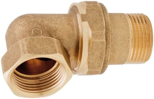 3-delige haakse koppeling binnendraad x buitendraad + platte ring