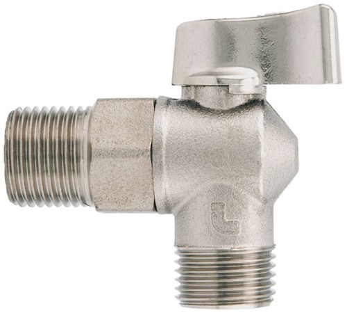 ITAP 391 Kogelkraan haaks messing vernikkeld - buitendraad 1/2''