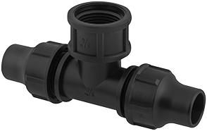 Locktype t-stuk knel x binnendraad 16 mm x 3/4 x 16 mm