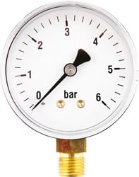 Manometer 6001 100 MM -1 +0 Bar Onderaansluiting