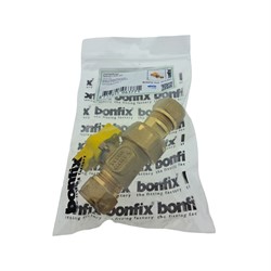 Bonfix Gaskogelkraan - knel x koppeling knel - 15mm x 15mm