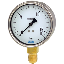Manometer 212 100 MM -1-0 Bar 1/2" Onderaansluiting