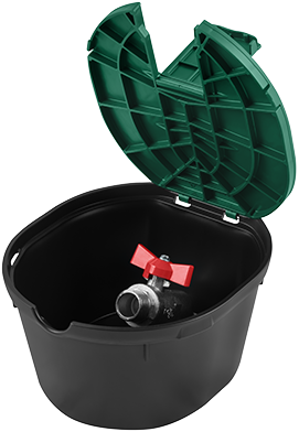Kleppendoos Rond 210 x 130 mm Inclusief Kogel Kraan