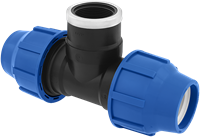 PE T-Stuk knel x binnendraad - Kiwa Keur - 25 mm x 3/4 x 25 mm