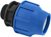 PE Koppeling Knel x buitendraad Kiwa keur - 25 mm x 1/2''