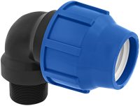 PE Knie knel x buitendraad - 16 mm x 1/2'' - met EAN label
