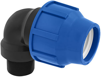 PE Knie knel x buitendraad - Kiwa Keur - 32 mm x 3/4'' - met EAN label