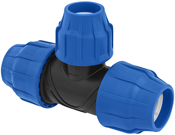 PE T-Stuk Verloop Knel Kiwa Keur - 25 x 32 x 25 mm