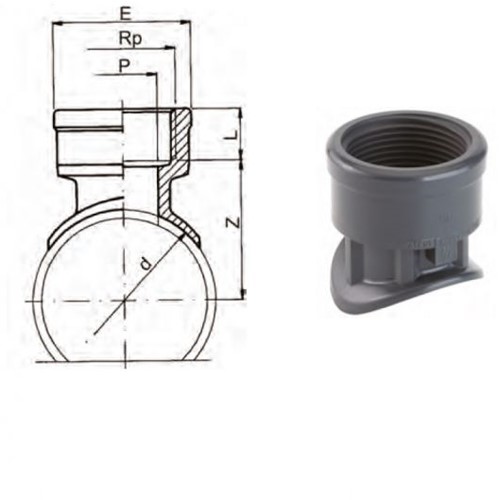 Aftakking Zadel Binnendraad Ø 40 3/4"