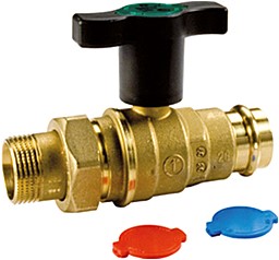 GIACOMINI Kogelkraan - 3-delig puntstuk buitendraad x press - 1/2 x 15 mm''