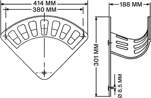 GEKA Wandslanghouder aluminium vorm A - 414 mm-2