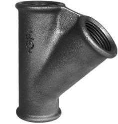 GF T-stuk 45º type 165 zwart binnendraad