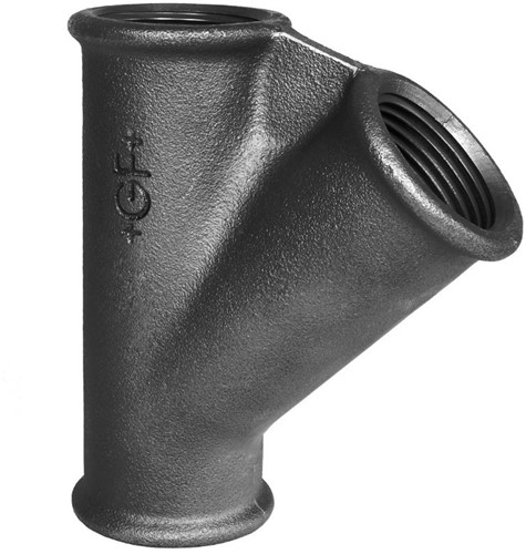 GF T-stuk 45º type 165 zwart binnendraad