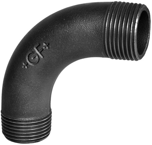 GF bocht 90º type 3 zwart buitendraad