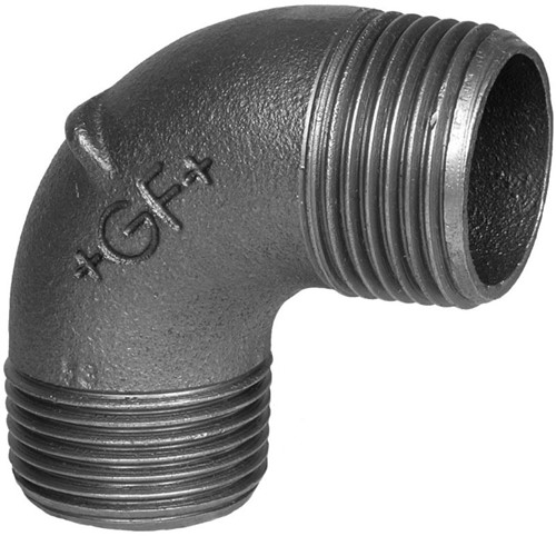GF knie 90º type 94 zwart buitendraad